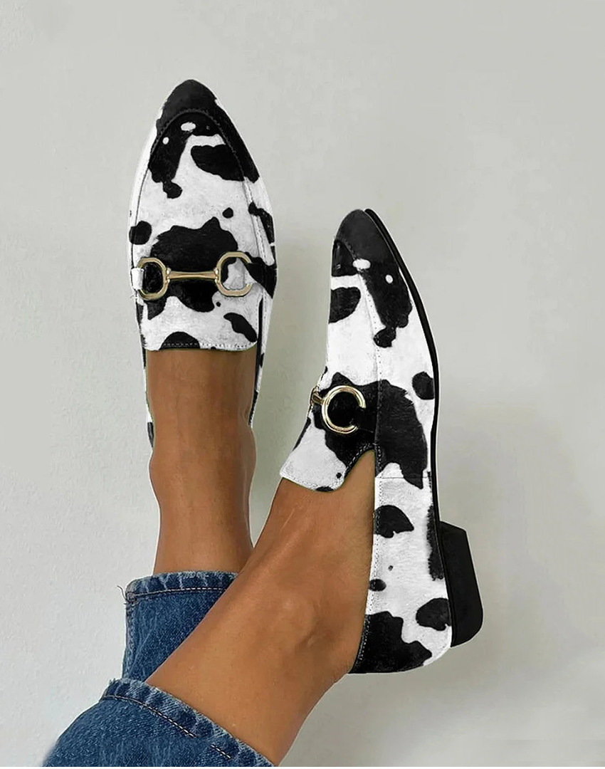 Krystyna | Wydrukowane loafersy z detalem klamry