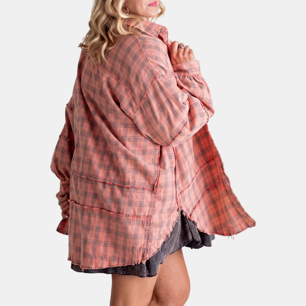 Dorota | Koszula oversize z surowym wykończeniem