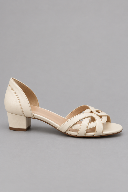 Anna | Eleganckie kremowe plecione sandały