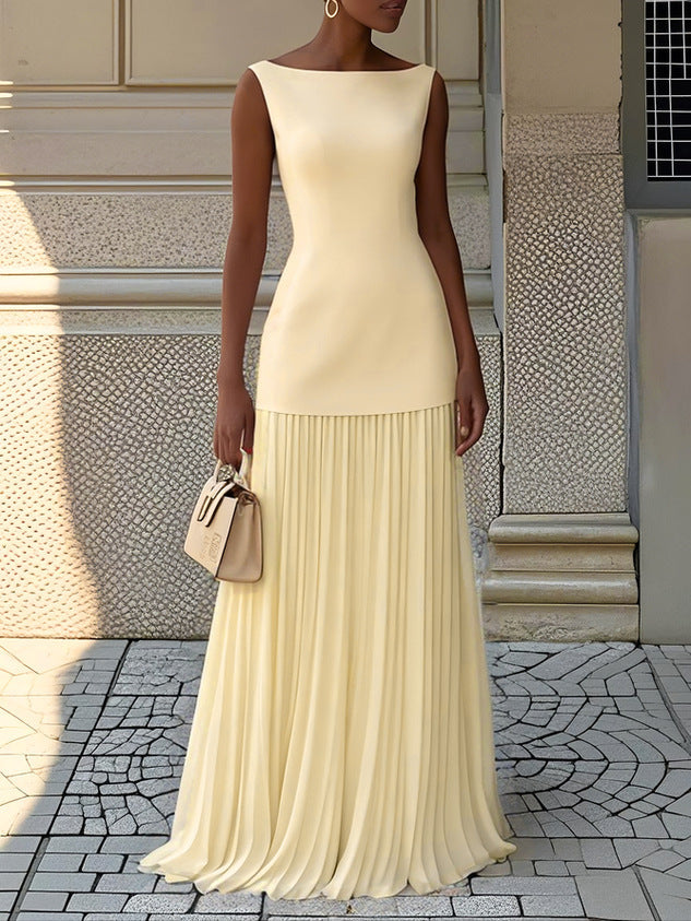 Joanna | Plisowana Sukienka Maxi
