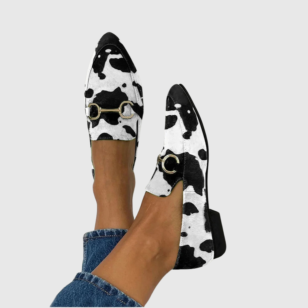 Krystyna | Wydrukowane loafersy z detalem klamry